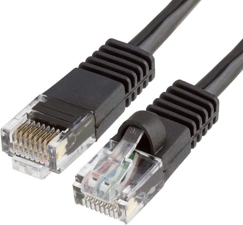 Cmple - Cat5e Ethernet Cable 100 ft, 350 MHz UTP Cat 5e Ethernet Patch Cord, 1Gbps Network LAN Cables, RJ45 Connectors, Compatible with Laptop, Modem, Router - Black - Image 1